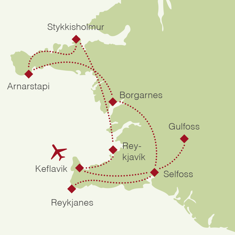 Reiseroute: Island Rundreise