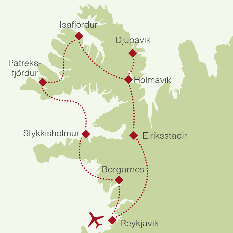 Reiseroute: Islands Westfjorde