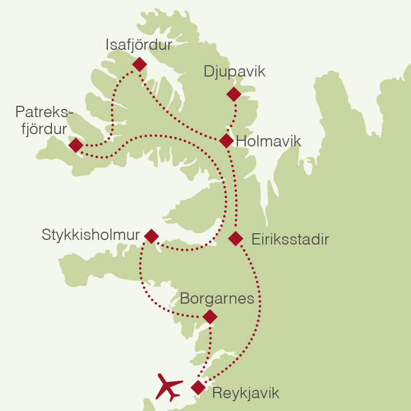 Reiseroute: Islands Westfjorde