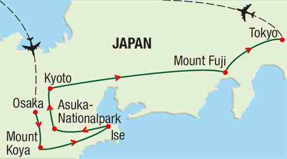 Reiseroute: Japan
