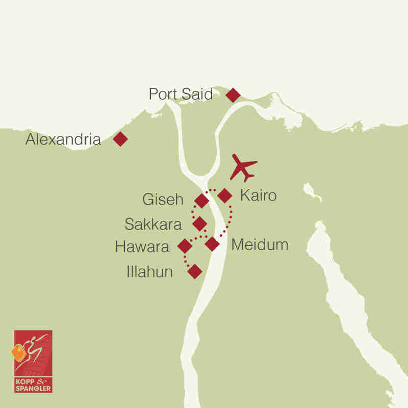 Reiseroute: Reise nach Kairo