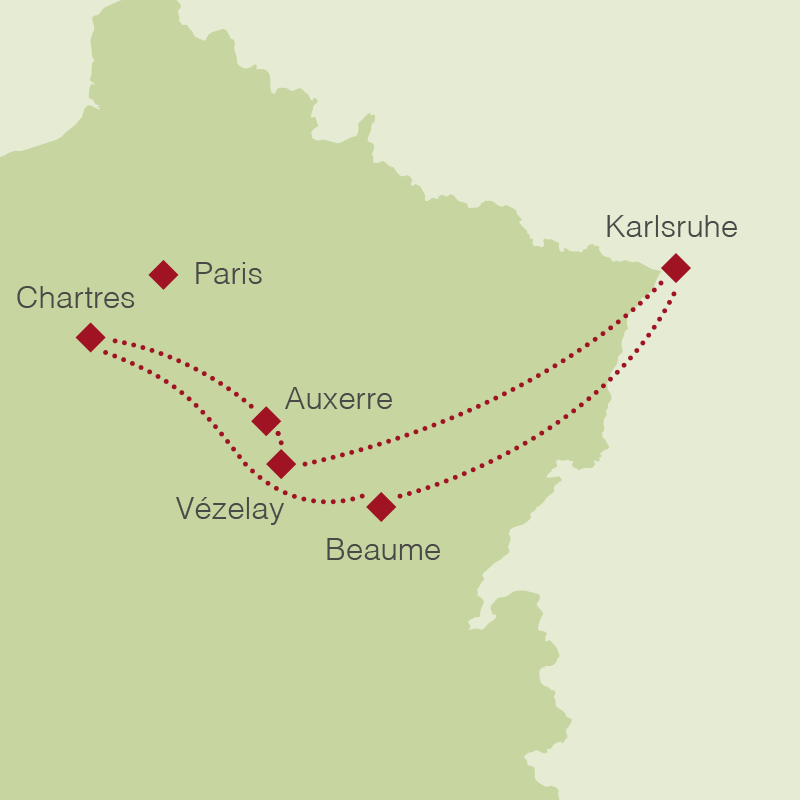 Reiseroute: Kathedrale von Chartres