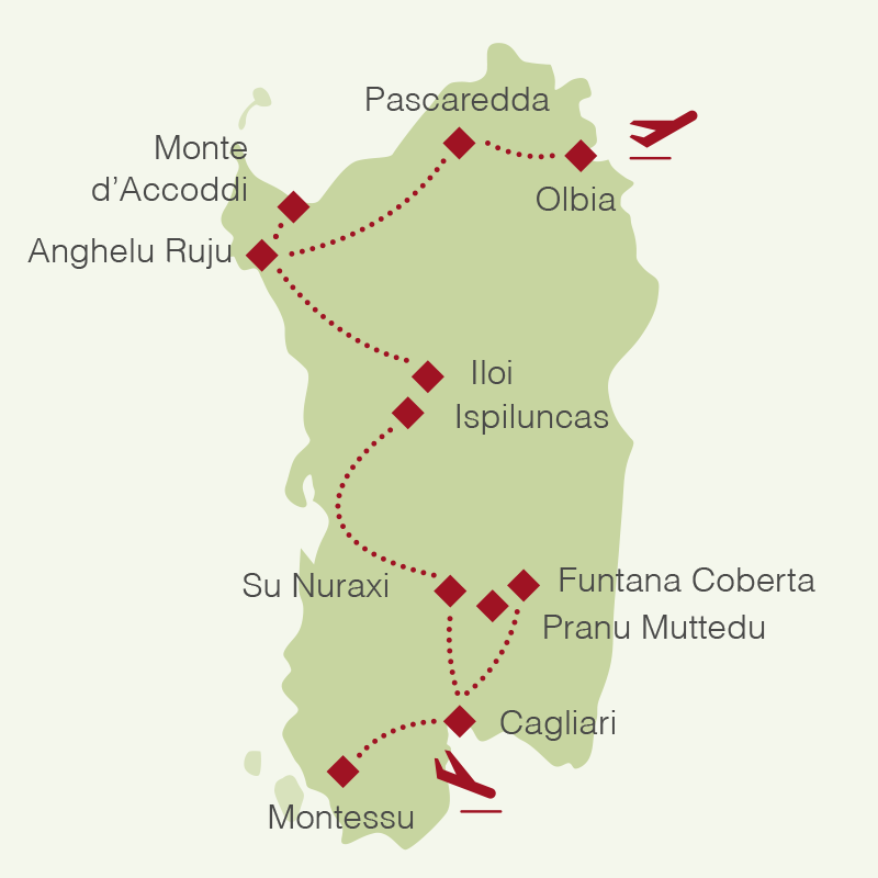 Reiseroute: Nuraghen auf Sardinien