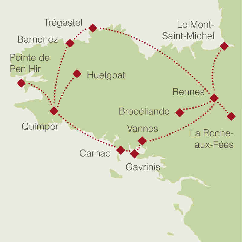 Reiseroute: Rundreise Bretagne