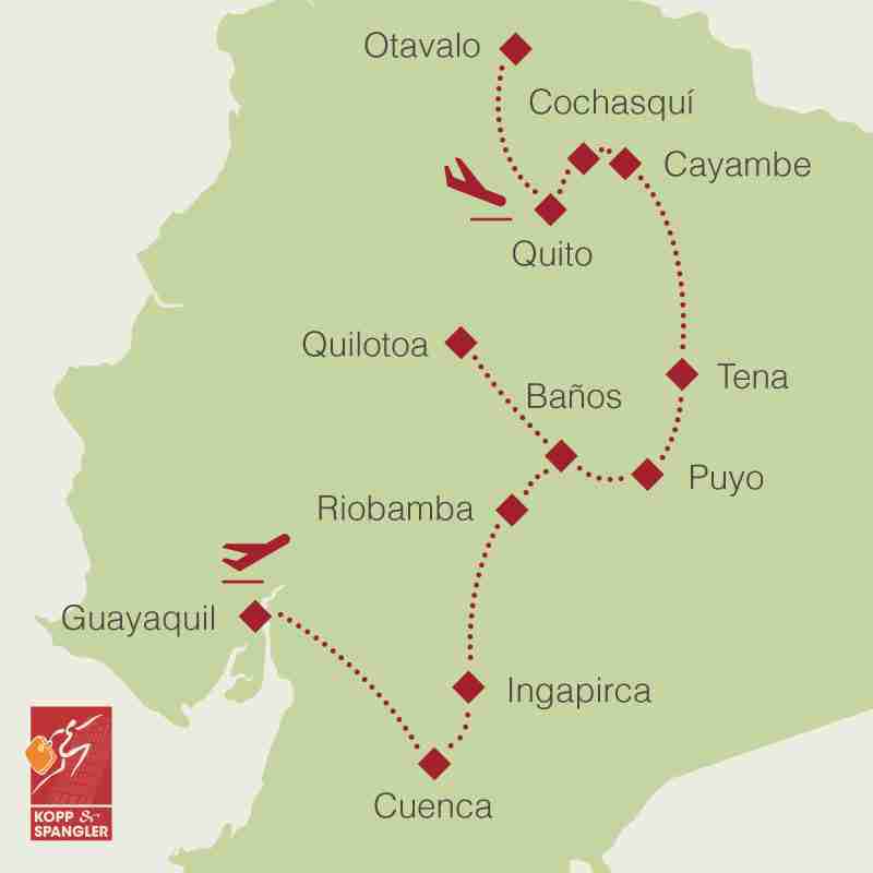 Reiseroute: Rundreise Ecuador