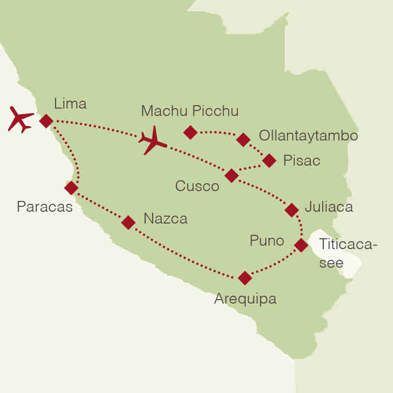 Reiseroute: Rundreise Peru