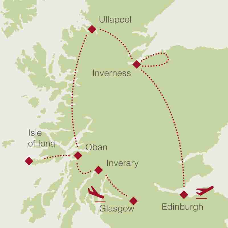 Reiseroute: Schottland Rundreise